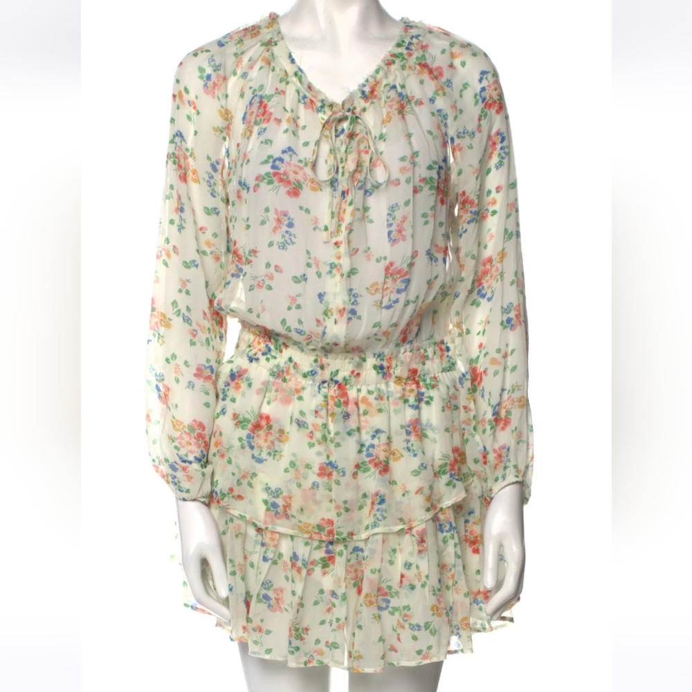 Loveshackfancy popover mini dress floral confetti Medium